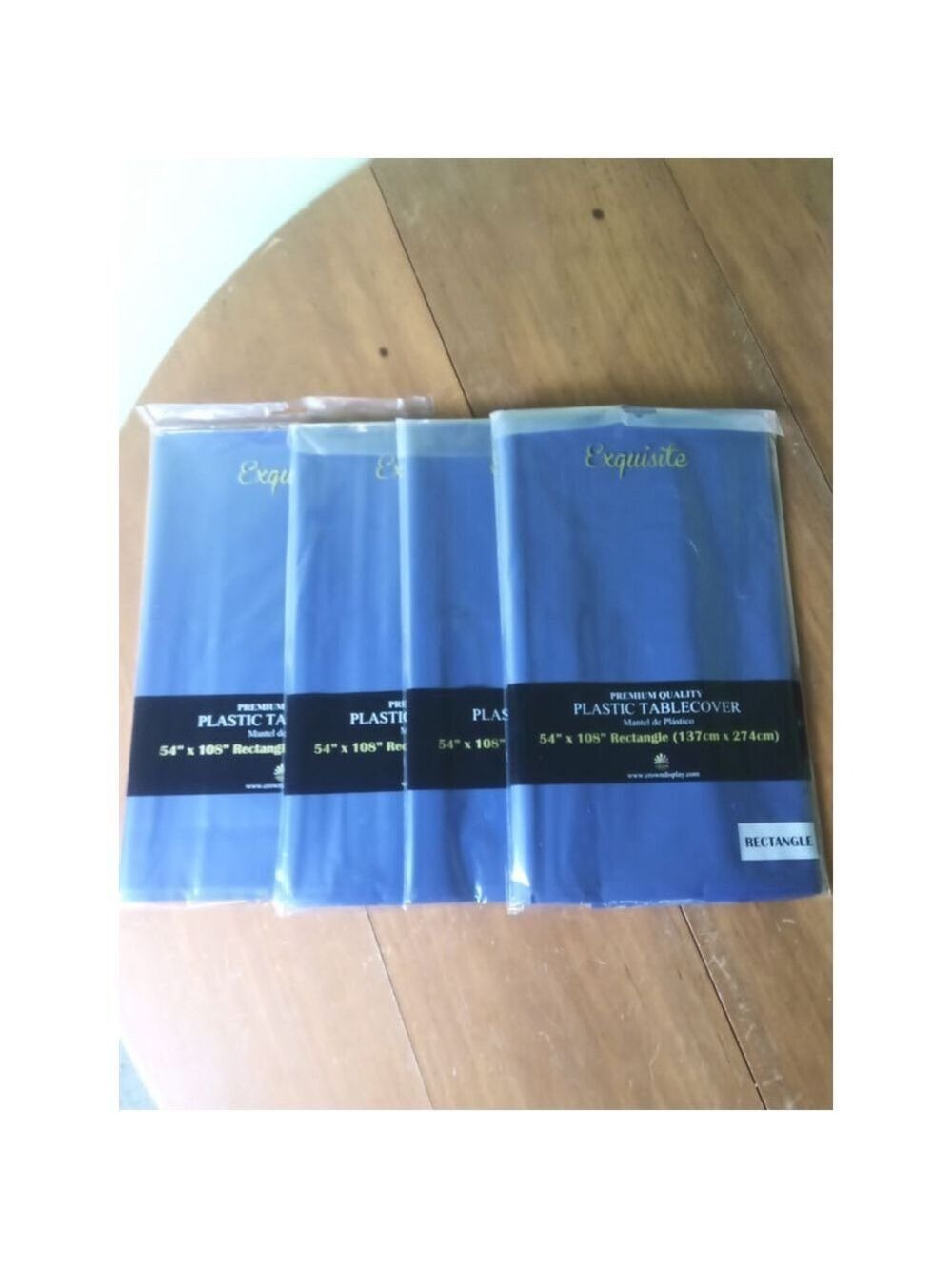 Exquisite Plastic Tablecover Navy Blue, 54" x 108", set of 4